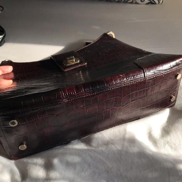 Brown Leather Bag Gold Details - Picture 5 of 5